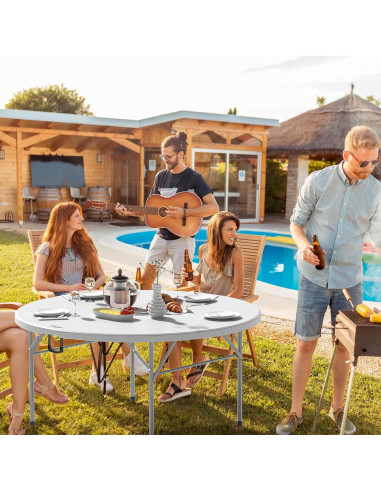 Mesa Plegable Redonda VINGLI 152.4 cm Blanca para Eventos