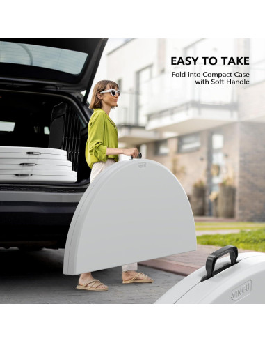 Mesa Plegable Redonda VINGLI 152.4 cm Blanca para Eventos