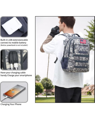 Mochila Camo Outdoor Plus 30L con Puerto USB Impermeable