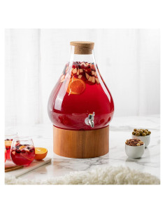 Dispensador de Bebidas Frías MosJos 10.4L Vidrio con Tapa de Corcho