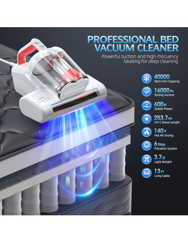 Aspiradora de Colchones JPHYLL Ultra-UVC-K16 600W 16Kpa