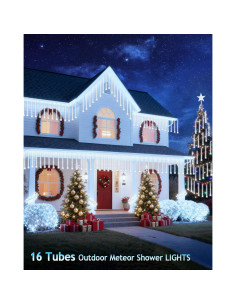 Luces Navideñas PEMOTech 16 Tubos 576 LED 15 m Blanco Frío 2