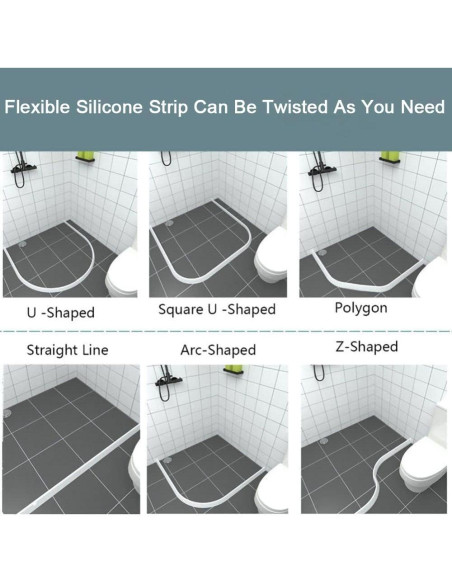 Umbral de Ducha 99 cm Silicona Autoadhesiva Barrera Agua Negra