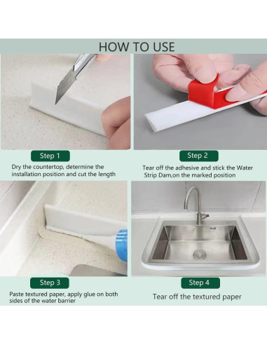 Umbral de Ducha 99 cm Silicona Autoadhesiva Barrera Agua Negra