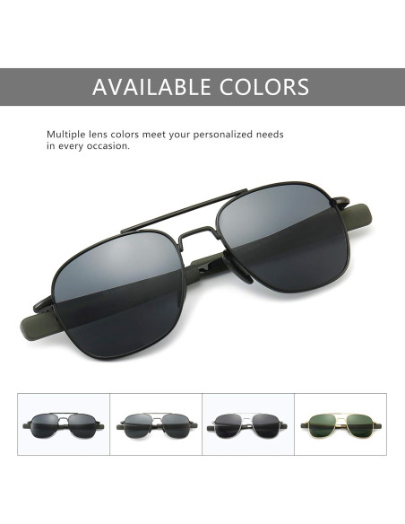 Gafas de sol piloto SUNGAIT con lentes polarizados y patillas