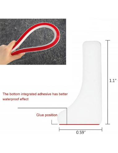 Umbral de Ducha 99 cm Silicona Autoadhesiva Barrera Agua Negra