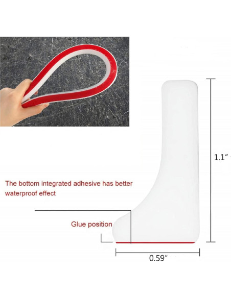 Umbral de Ducha 99 cm Silicona Autoadhesiva Barrera Agua Negra