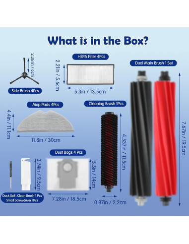 Accesorios para Aspiradora Robot VIEWALL S8 Pro Ultra - 18 Piezas