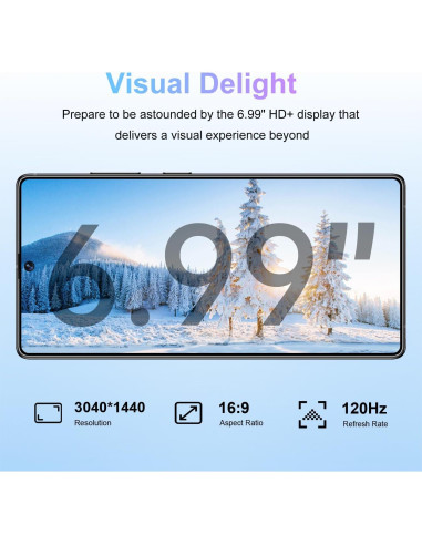 I25 Ultra Teléfono Android PYUNZGO 12GB RAM 512GB Azul Titanio