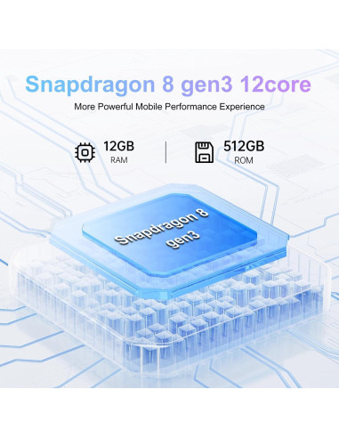 I25 Ultra Teléfono Android PYUNZGO 12GB RAM 512GB Azul Titanio