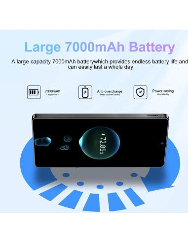 I25 Ultra Teléfono Android PYUNZGO 12GB RAM 512GB Azul Titanio