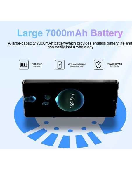 I25 Ultra Teléfono Android PYUNZGO 12GB RAM 512GB Azul Titanio