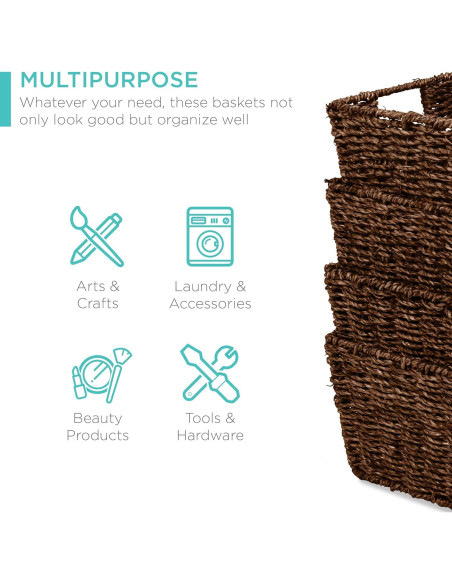 Conjunto de 4 Cestas de Almacenamiento Marrón - Mejor Opción Productos