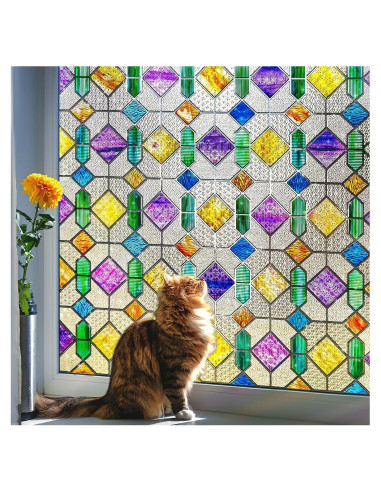 Película de Privacidad para Ventanas Coavas 44.5x100.1cm 3D Arcoíris