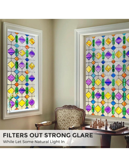 Película de Privacidad para Ventanas Coavas 44.5x100.1cm 3D Arcoíris