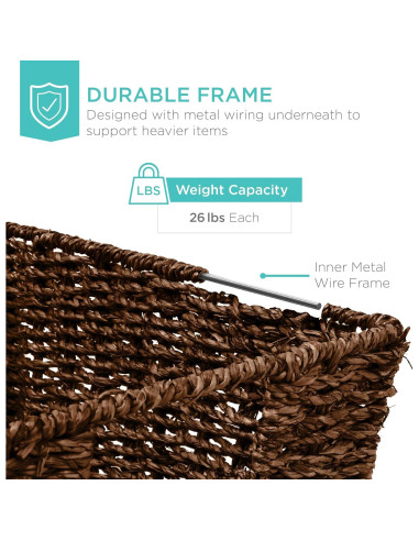 Conjunto de 4 Cestas de Almacenamiento Marrón - Mejor Opción Productos