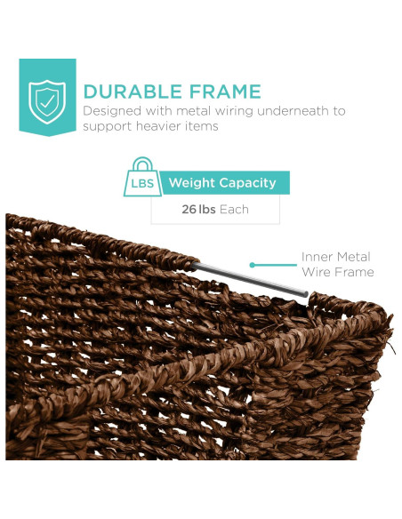 Conjunto de 4 Cestas de Almacenamiento Marrón - Mejor Opción Productos