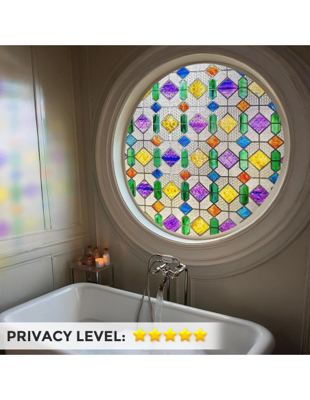 Película de Privacidad para Ventanas Coavas 44.5x100.1cm 3D Arcoíris