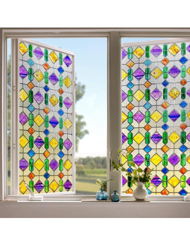 Película de Privacidad para Ventanas Coavas 44.5x100.1cm 3D Arcoíris