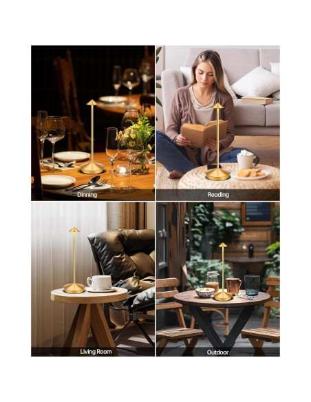 Lámpara de Mesa LED Inalámbrica XMINKDZA 2 Piezas 6000mAh