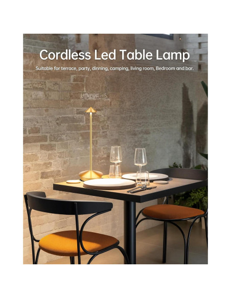 Lámpara de Mesa LED Inalámbrica XMINKDZA 2 Piezas 6000mAh