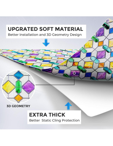 Película de Privacidad para Ventanas Coavas 44.5x100.1cm 3D Arcoíris