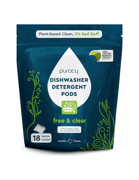 Cápsulas para Lavavajillas Puracy 18 Contenido - Libre de Manchas
