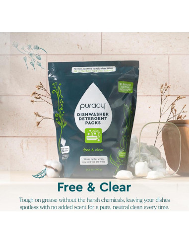 Cápsulas para Lavavajillas Puracy 18 Contenido - Libre de Manchas