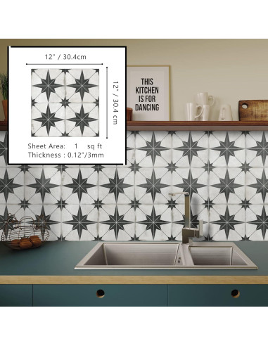 Azulejo Autoadhesivo El Azulejo Plaza Estrella 10 Hojas 30.48x30.48 cm