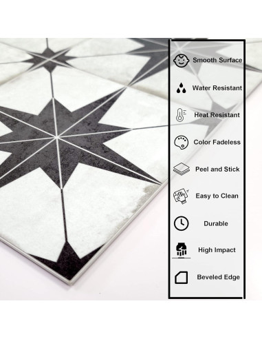 Azulejo Autoadhesivo El Azulejo Plaza Estrella 10 Hojas 30.48x30.48 cm