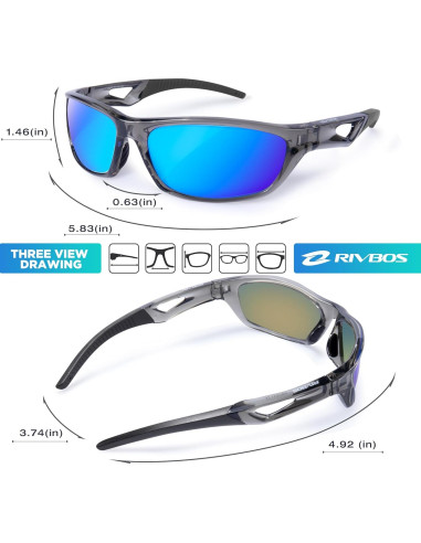 Gafas de Sol RIVBOS Polarizadas para Deportes y Conducir