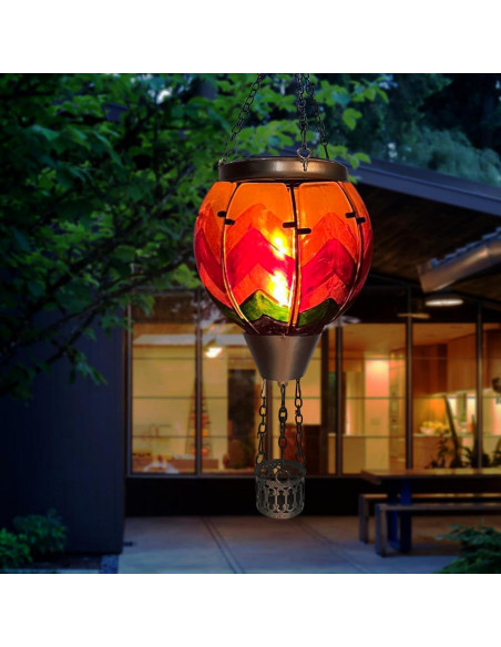 Linterna Solar Globo Aerostático OUISJYER 48.8 cm Decorativa