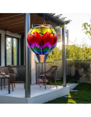 Linterna Solar Globo Aerostático OUISJYER 48.8 cm Decorativa