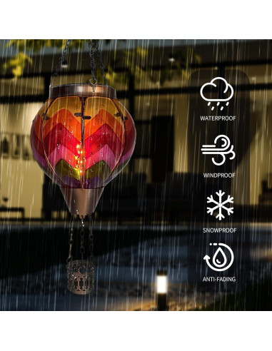 Linterna Solar Globo Aerostático OUISJYER 48.8 cm Decorativa
