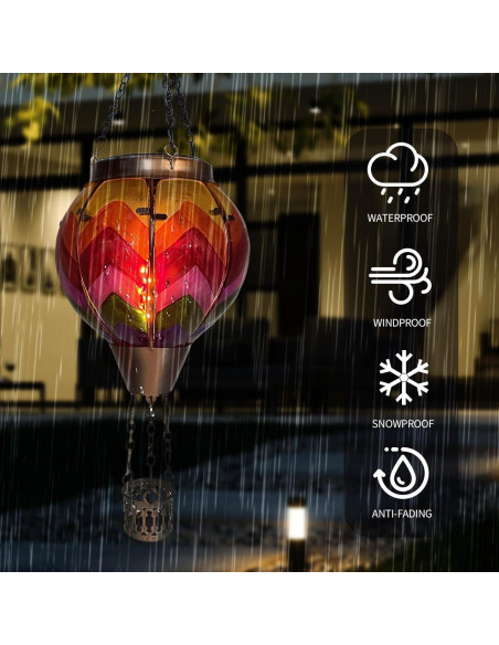 Linterna Solar Globo Aerostático OUISJYER 48.8 cm Decorativa