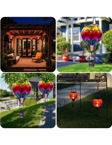 Linterna Solar Globo Aerostático OUISJYER 48.8 cm Decorativa