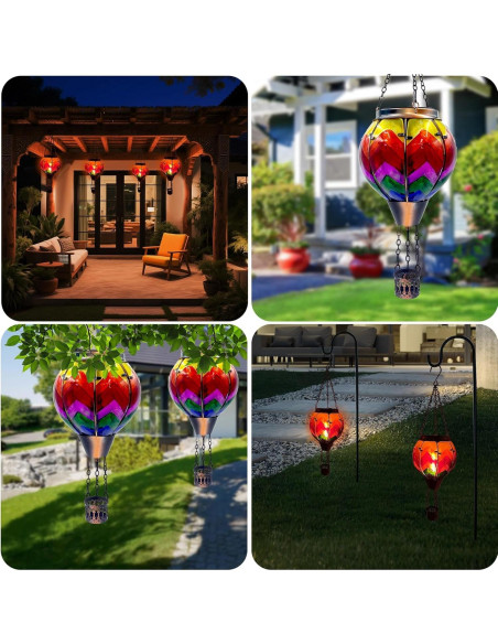 Linterna Solar Globo Aerostático OUISJYER 48.8 cm Decorativa