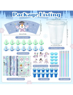 Conjunto de Regalos de Papelería de Invierno Pickmesh 30 Piezas 2