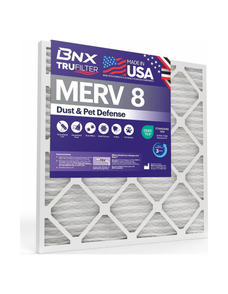 Filtro de Aire BNX MERV 8 24.1x74.9x1.9 cm Paquete de 4