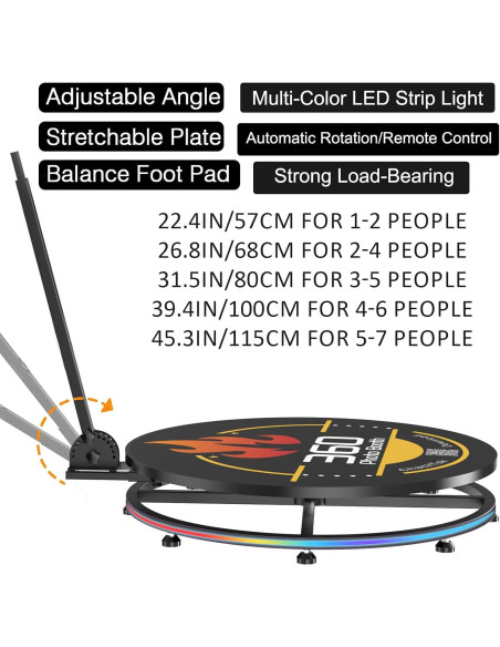MWE 360 Fotomatón para Fiestas 80 cm con Luz RGB y APP