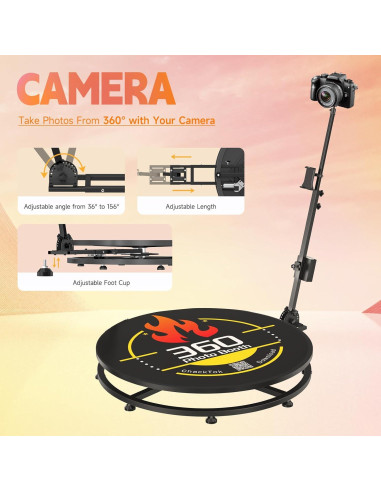 MWE 360 Fotomatón para Fiestas 80 cm con Luz RGB y APP