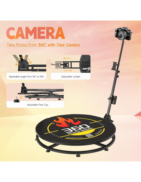 MWE 360 Fotomatón para Fiestas 80 cm con Luz RGB y APP