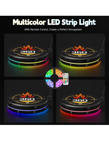 MWE 360 Fotomatón para Fiestas 80 cm con Luz RGB y APP