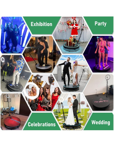 MWE 360 Fotomatón para Fiestas 80 cm con Luz RGB y APP