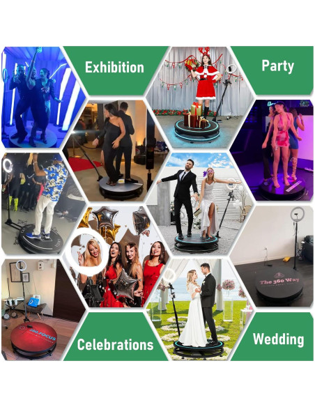 MWE 360 Fotomatón para Fiestas 80 cm con Luz RGB y APP