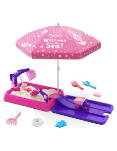 Caja de Arena HYES con Tapa y Juguetes de Construcción Morado