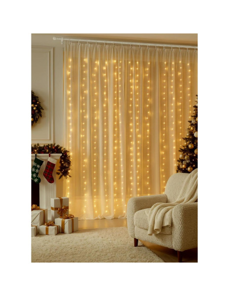 Cortina de Luces LED Brightown 300, 3m x 3m, Control Remoto