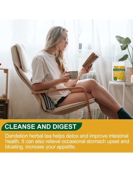 Té Herbal Premium Diente de León 40 Bolsas 80g Sin Cafeína