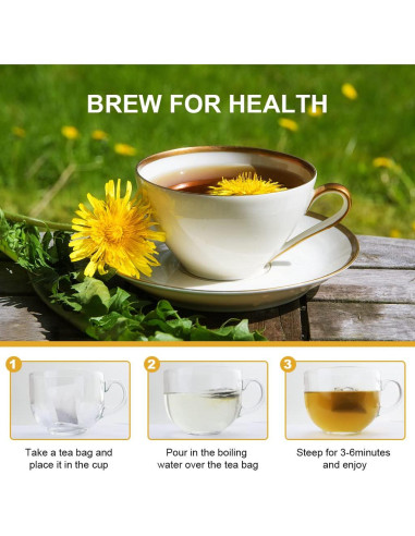 Té Herbal Premium Diente de León 40 Bolsas 80g Sin Cafeína