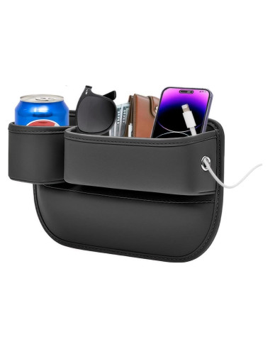 Organizador de Espacio entre Asientos LEQBO con Portavasos Negro
